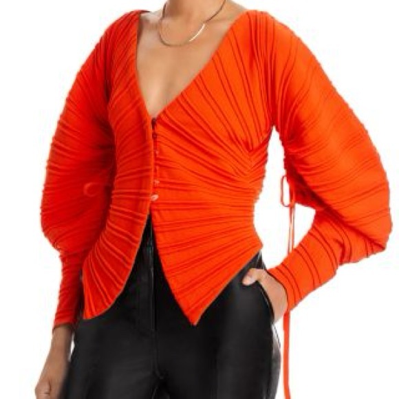 Cult Gaia orange Blair sweater cardigan top size xs - Picture 7 of 7